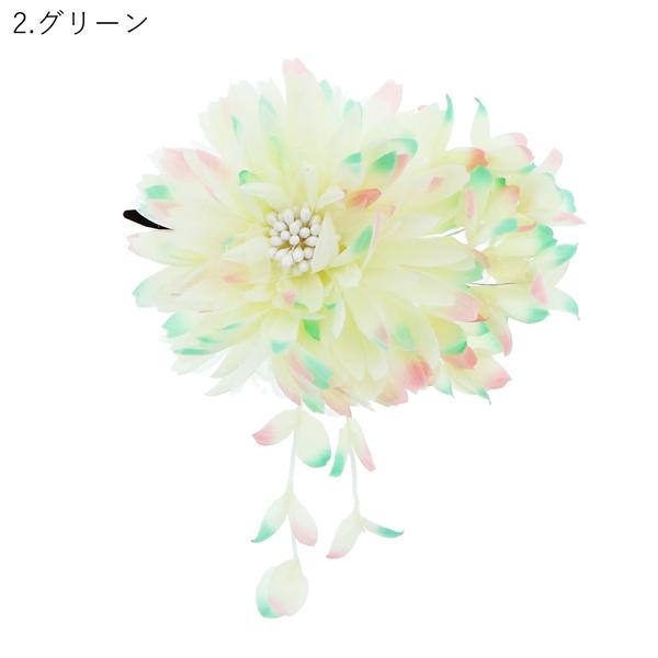 浴衣 髪飾り 「お花のクリップ髪飾り　ピンク・グリーン・ブルー・オレンジ」 ヘアアクセサリー 大人 レディース 着物 髪飾り 浴衣 子供 髪飾り単品 【メール便不可】