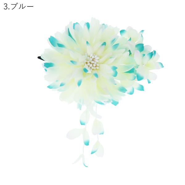 浴衣 髪飾り 「お花のクリップ髪飾り　ピンク・グリーン・ブルー・オレンジ」 ヘアアクセサリー 大人 レディース 着物 髪飾り 浴衣 子供 髪飾り単品 【メール便不可】