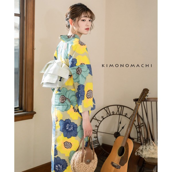KIMONOMACHI オリジナル 浴衣 レディース 吸水速乾 ポリエステル浴衣