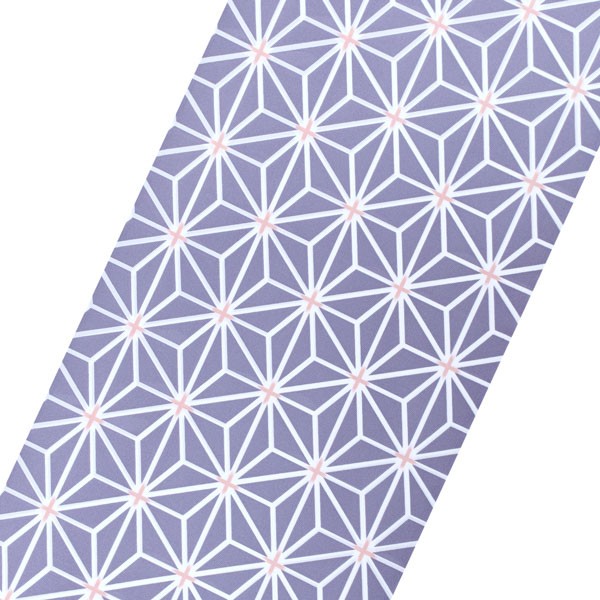 洗える着物 小紋 ポリエステル 反物「オーキッドグレー 麻の葉」未仕立て <T>【メール便不可】