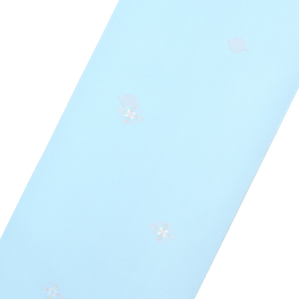 東レシルック 反物 「空色　松皮菱」ポリエステル 日本製 未仕立て 小紋 単衣 袷＜T＞【メール便不可】