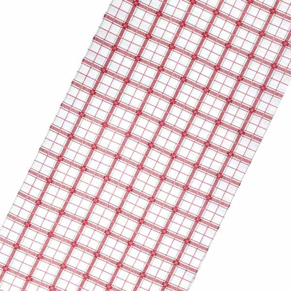 東レシルック 反物 「赤 チェック」ポリエステル 日本製 未仕立て 小紋 単衣 袷<T>【メール便不可】