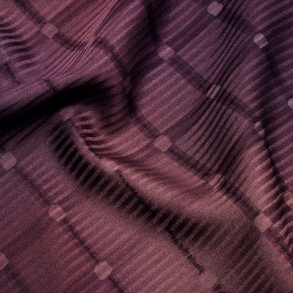 正絹 小紋 反物 着物「格子　赤紫色」日本製 丹後ちりめん 未仕立て 小紋 単衣 袷＜T＞【メール便不可】