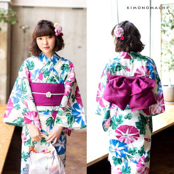 浴衣 帯 兵児帯 「イエロー・レッド・パープル・グリーン・ブルー 全5色」 日本製 へこ帯 大人 レディース 女性用 浴衣帯 KIMONOMACHI 兵児帯単品 京都きもの町オリジナル 【メール便対応可】