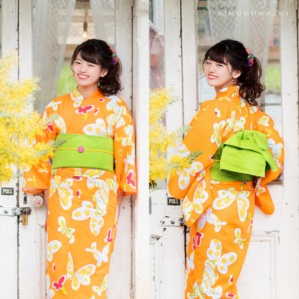 浴衣 帯 兵児帯 「イエロー・レッド・パープル・グリーン・ブルー 全5色」 日本製 へこ帯 大人 レディース 女性用 浴衣帯 KIMONOMACHI 兵児帯単品 京都きもの町オリジナル 【メール便対応可】