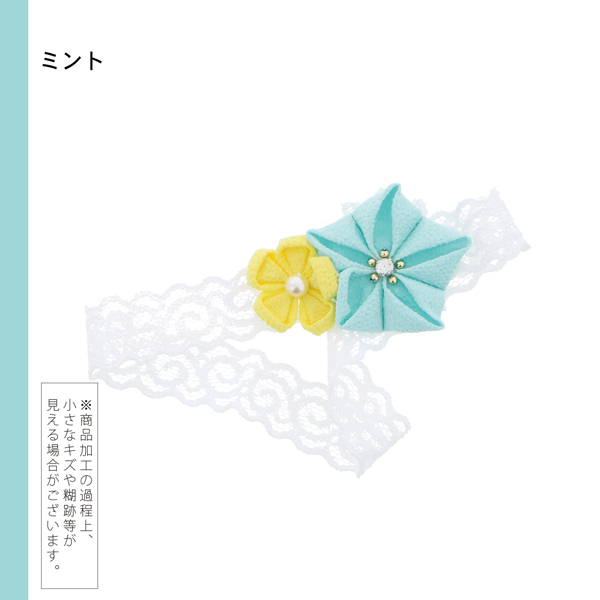 赤ちゃん ヘアバンド 女の子 「つまみのお花、レースのベビーヘアバンド 全3種」 ベビー 髪飾り ヘアアクセサリー カチューシャ 和風 つまみ細工 ちりめん 初節句 お宮参り お食い初め【メール便対応可】
