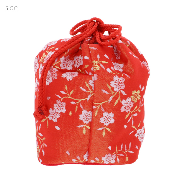七五三 女の子 巾着 バッグ 単品「赤色 桜とうさぎ・朱赤×金色 桜・白色 千鳥 全3柄」 金襴 3歳 7歳 女児 七五三小物 和装 着物 ＜H＞【メール便不可】