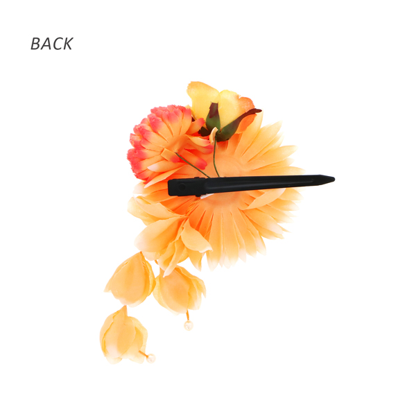 【訳アリ】【アウトレット品】 クリップ髪飾り 「ダリアとローズ、マムに房飾り　クリップ　全3色」 ヘアアクセサリー 大人用・子供用 レディース 着物 和装 浴衣 カジュアル着物 七五三 女の子 ワンポイント 髪飾り単品【メール便不可】