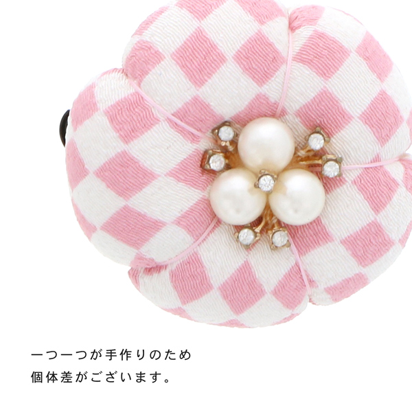 【訳アリ】【アウトレット品】 クリップ髪飾り 「ちりめん梅　クリップ　全5色」 ヘアアクセサリー 大人用・子供用 レディース 着物 和装 浴衣 カジュアル着物 七五三 女の子 ワンポイント 髪飾り単品【メール便不可】