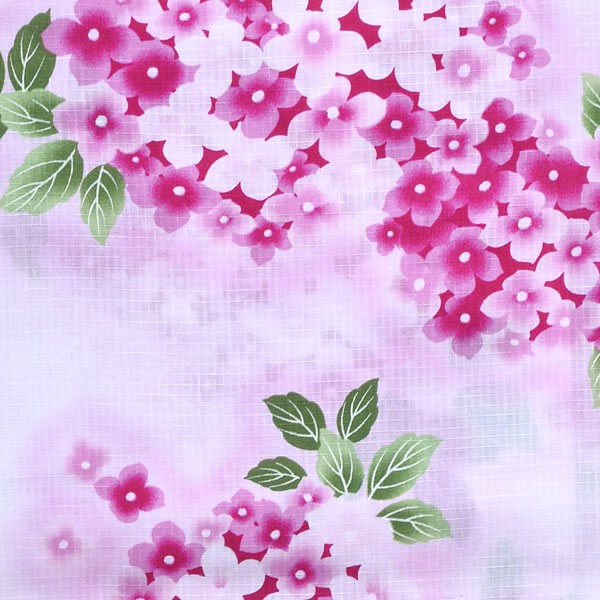 浴衣 レディース 単品 「プレタ浴衣　白地　ピンクと白の花」 フリーサイズ yukata 【メール便不可】