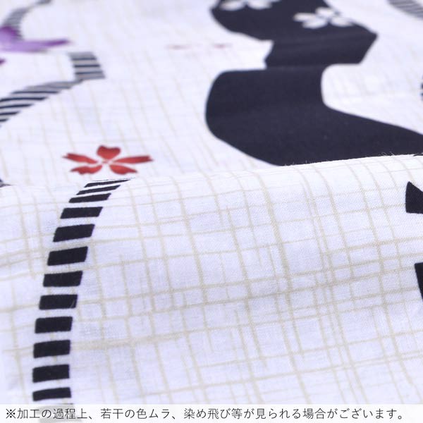 浴衣 レディース 単品 「プレタ浴衣　白地　紫桜」 フリーサイズ yukata 【メール便不可】