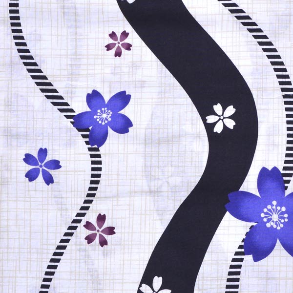 浴衣 レディース 単品 「プレタ浴衣　白地　青桜」 フリーサイズ yukata 【メール便不可】