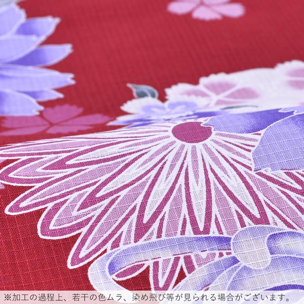 浴衣 レディース 単品 「プレタ浴衣　赤　菊と手毬」 フリーサイズ yukata 【メール便不可】