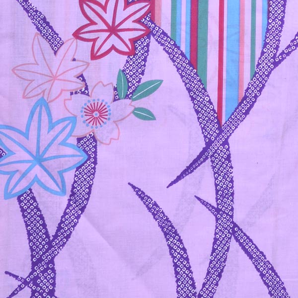 浴衣 レディース 単品 「夏ごころ浴衣　ピンク　紅葉と桜」 フリーサイズ yukata 【メール便不可】