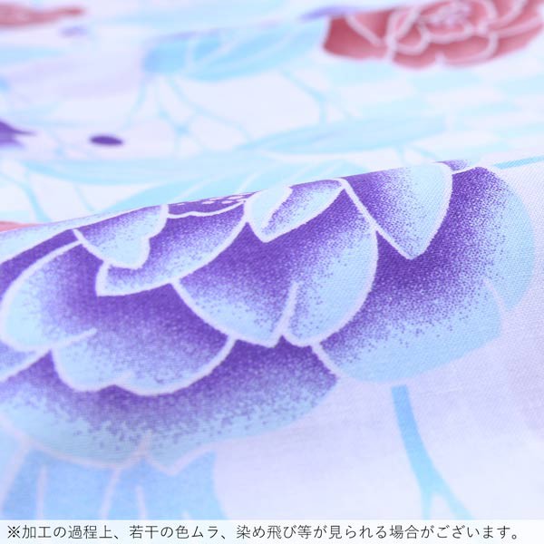 浴衣 レディース 単品 「夏ごころ浴衣　水色　市松　薔薇　ストライプ」 フリーサイズ yukata 【メール便不可】
