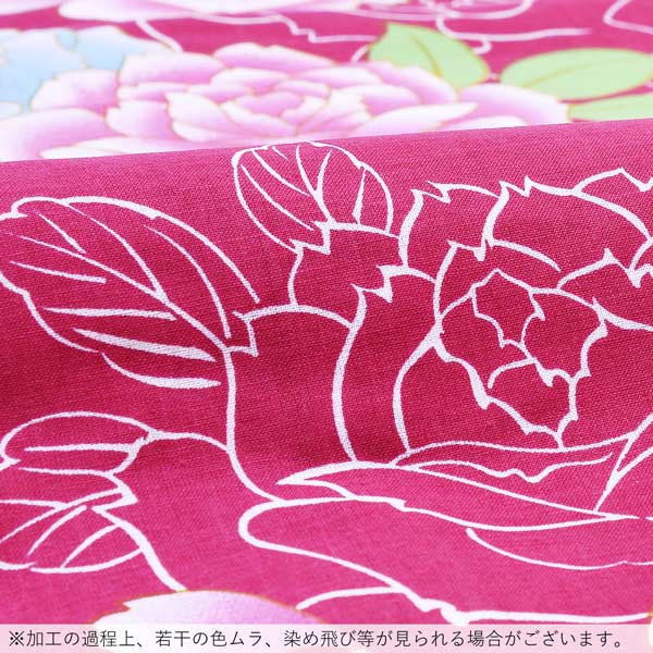 浴衣 レディース 単品「風香 赤 ピンク、水色の薔薇」 フリーサイズ yukata 【メール便不可】