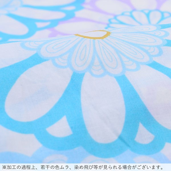 浴衣 レディース 単品「白地 水色、紫の花」 フリーサイズ yukata 【メール便不可】