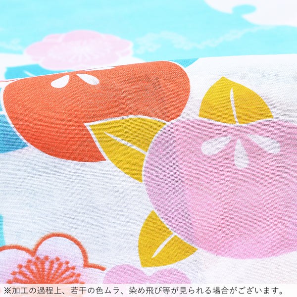 浴衣 レディース 単品「ミントグリーン オレンジ、ピンクの橘」 TL トールサイズ yukata 【メール便不可】