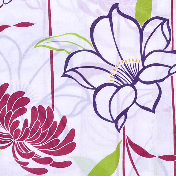 浴衣 レディース 単品「CANOA 白地 ユリ」フリーサイズ yukata 【メール便不可】