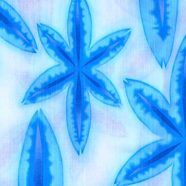 浴衣 レディース 単品 「白地にぼかし水色　麻の葉」 フリーサイズ yukata 【メール便不可】