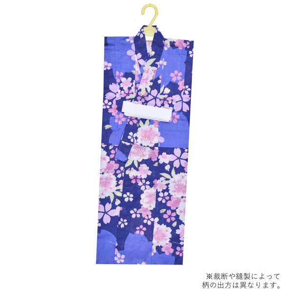 浴衣 子供 女の子 子供浴衣 単品 「紺地 桜」 100cm こども 子ども キッズ ジュニア ゆかた yukata 【メール便不可】