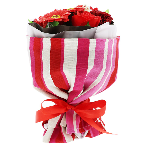 【送料無料】お花の形の入浴剤 バスフレグランス 「エプロンブーケ 全3種」 バラ フラワーアレンジメント エプロン付き リボン 紙バッグ付き 母の日 プレゼン