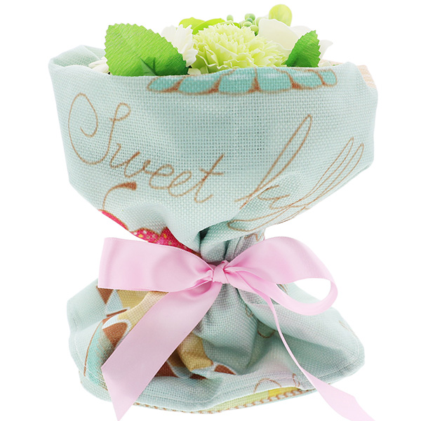 【送料無料】お花の形の入浴剤 バスフレグランス 「エプロンブーケ 全3種」 バラ フラワーアレンジメント エプロン付き リボン 紙バッグ付き 母の日 プレゼン