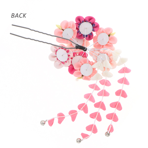 【訳アリ】【アウトレット品】Uピン 髪飾り 「花かんざし 1091 つまみのお花 ピンク」ヘアアクセサリー 大人用・子供用 レディース 着物 和装 振袖 ドレス 七五三 女の子 ワンポイント 髪飾り単品【メール便不可】