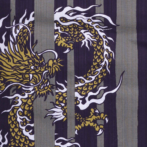 浴衣 メンズ 単品 「男浴衣　きもの町　グレー×紫　縞に龍」 M L LL 3L 4L 4TL 5TL メンズ浴衣 男性浴衣 男性用浴衣 大きいサイズ ゆかた yukata 【メール便不可】