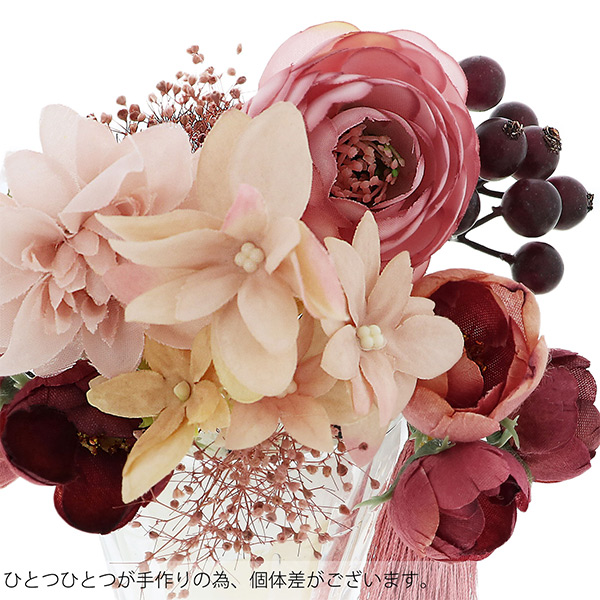 髪飾り 成人式 「Uピン髪飾り10点セット　プラムレッド、サニーイエロー　MI-25」 振袖用髪飾り お花髪飾り ドライフラワー 卒業式 結婚式 着物 【メール便不可】