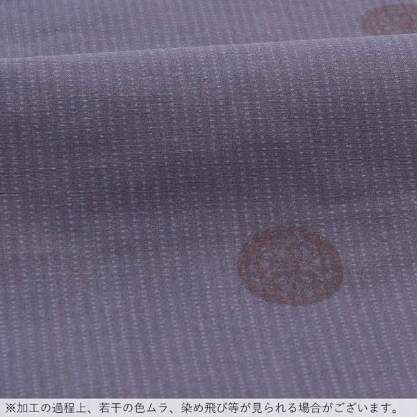 浴衣 メンズ 単品 「男浴衣　風香　グレー地　白細かい水玉　赤家紋」 L LL 3L 大きいサイズ メンズ浴衣 男性浴衣 男性用浴衣 ゆかた yukata 【メール便不可】