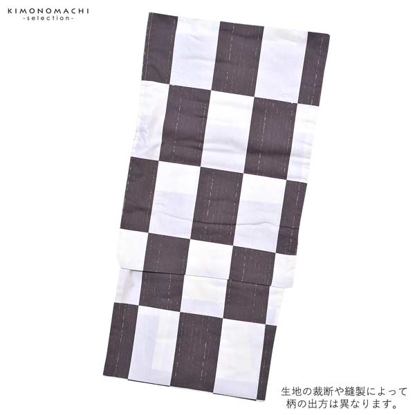 浴衣 メンズ 単品 「男浴衣　風香　白地に灰紫格子のかすれ縞」 M メンズ浴衣 男性浴衣 男性用浴衣 ゆかた yukata 【メール便不可】