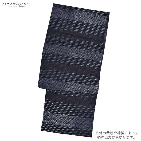 浴衣 メンズ 単品 「男浴衣　Men's Yukata　黒地に白と紫と赤の水玉」 M メンズ浴衣 男性浴衣 男性用浴衣 ゆかた yukata 【メール便不可】