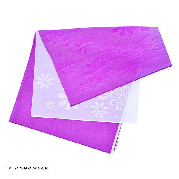 浴衣 帯 兵児帯 「2枚重ね ピンクと白 花」 へこ帯 大人 レディース 女性用 浴衣帯 兵児帯単品 【メール便不可】