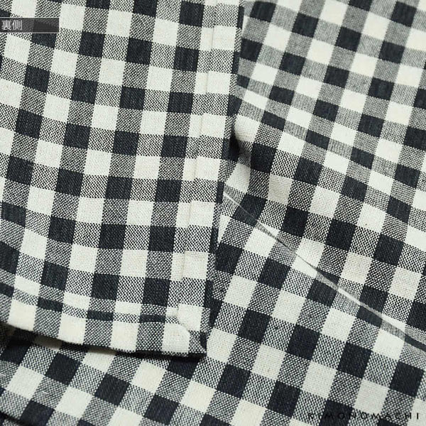 洗える着物 木綿着物と木綿名古屋帯の2点セット 「黒チェック+ネイビー×レッド レトロフラワー」 サイズ S/M/L/TL/LL KIMONOMACHI オリジナル 木綿きものセット コーディネート済み着物セット