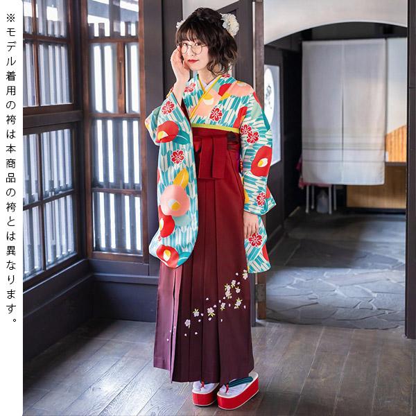 中古品】袴セット レディース 卒業式 「二尺袖：クリーム/水色 矢絣に  