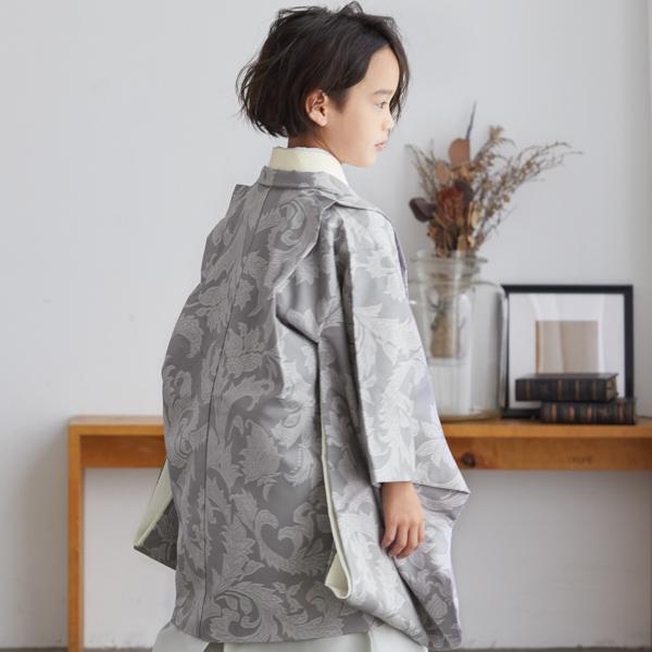 七五三 着物 男の子 3歳〜5歳 ブランド羽織袴セット petite liberte プチリベルテ 「唐草グレー、クリーム、アイスグレー」 小柄な五歳 大きな三歳向け 対応身長105cm〜115cm前後 着物セット 男児用 3才〜5才 着物セット 子供着物 五才のお祝い着 3歳〜5歳向け【送料無料】 【メール便不可】