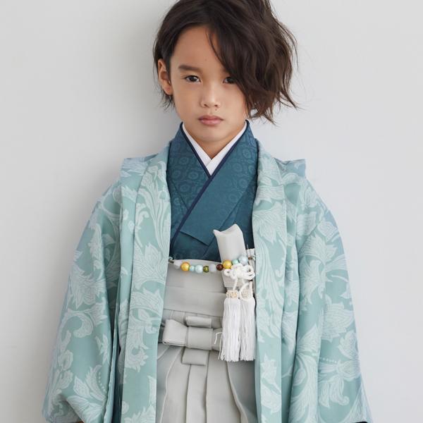 七五三 着物 男の子 3歳〜5歳 ブランド羽織袴セット petite liberte プチリベルテ 「唐草ブルー、シャドーブルー、アイスグレー」 小柄な五歳 大きな三歳向け 対応身長105cm〜115cm前後 着物セット 男児用 3才〜5才 着物セット 子供着物 五才のお祝い着 3歳〜5歳向け【送料無料】 【メール便不可】