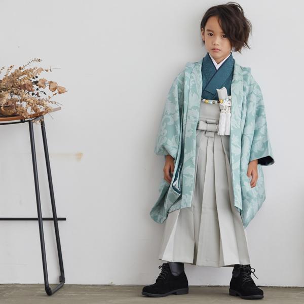 七五三 着物 男の子 3歳〜5歳 ブランド羽織袴セット petite liberte プチリベルテ 「唐草ブルー、シャドーブルー、アイスグレー」 小柄な五歳 大きな三歳向け 対応身長105cm〜115cm前後 着物セット 男児用 3才〜5才 着物セット 子供着物 五才のお祝い着 3歳〜5歳向け【送料無料】 【メール便不可】