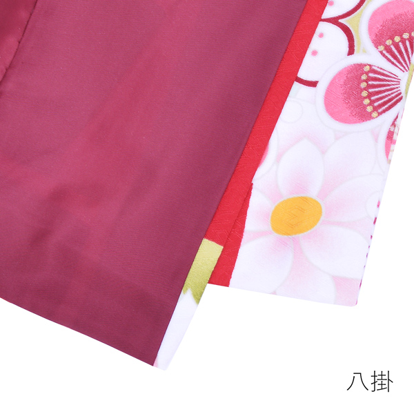 袷着物 単品 「赤×薄グリーン市松　菊と梅」フリーサイズ 着物 小紋 洗える着物 お仕立て上がり 普段着きもの カジュアル着物 レディース ポリエステル 【メール便不可】