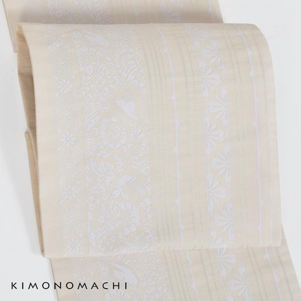 京袋帯 単品 数量限定 KIMONOMACHI オリジナル 「献上鳥更紗」 ポリエステル 名古屋帯 普段着着物用 京都きもの町オリジナル 【メール便不可】