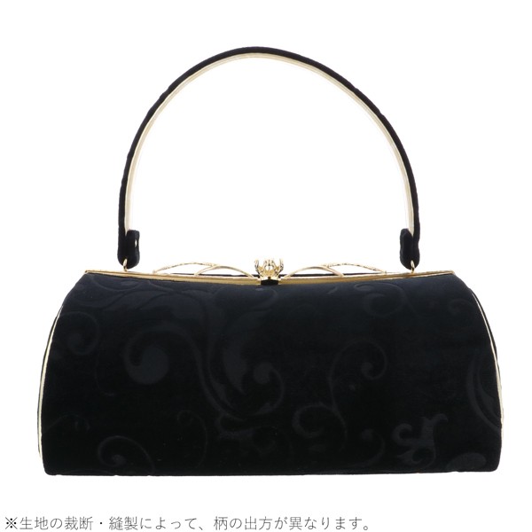振袖草履バッグセット 「黒×ゴールド 唐草模様」 Fサイズ 振袖草履バッグ 振袖バッグ 振袖草履 【メール便不可】