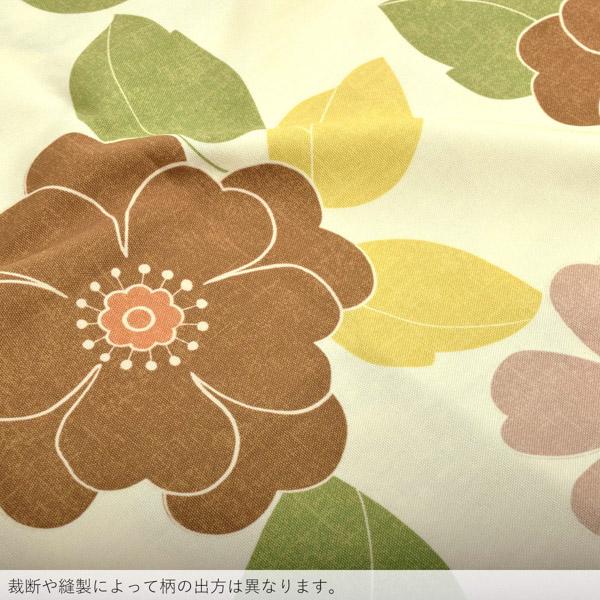 ロング丈 割烹着 「ブラウンフラワー」 日本製 オシャレ かわいい 綿割烹着 ロング割烹着 着物割烹着 エプロン 母の日 敬老の日 誕生日 プレゼント最適品 【送料無料】【メール便不可】