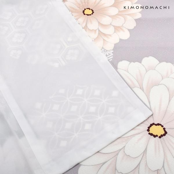 二尺袖着物 単品 「藤鼠色　雪輪取りに八重菊」 お仕立て上がり レディース 洗える着物 二尺袖 着物 袴に合わせて 卒業式 謝恩会に 【メール便不可】