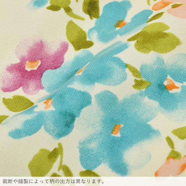 ロング丈 割烹着 「ブルーフラワー」 日本製 オシャレ かわいい 綿割烹着 ロング割烹着 着物割烹着 エプロン 母の日 敬老の日 誕生日 プレゼント最適品 【送料無料】【メール便不可】