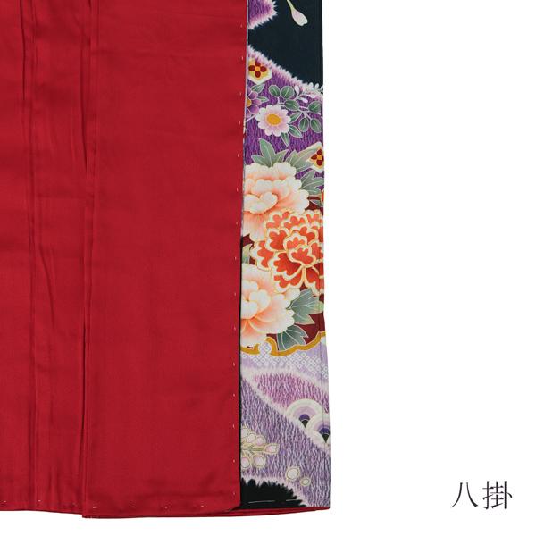 【新古品】お仕立て上がり 振袖単品 「藍鉄色地　絞りの霞、枝垂桜に辻が花模様」 トールサイズ 振袖 振り袖 成人式 結婚式 結納 パーティー 【メール便不可】