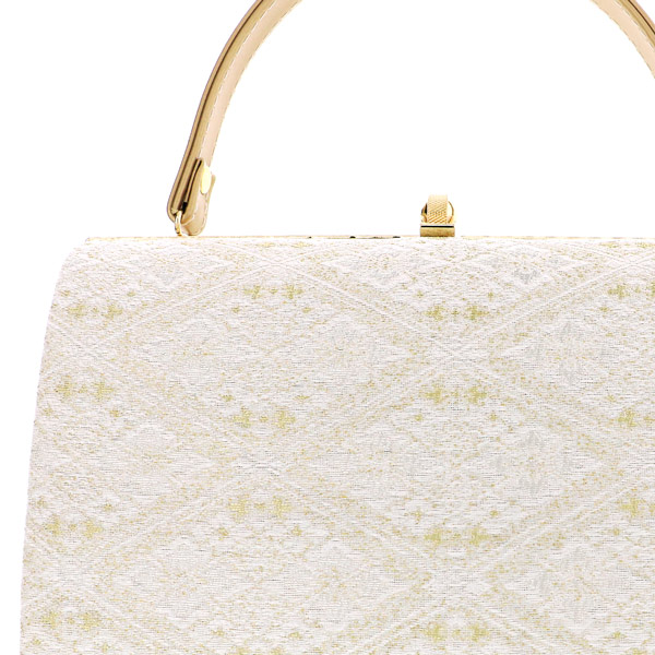 礼装 草履 バッグ セット レディース 礼装用草履バッグセット 「白×ゴールド　花菱」 Lサイズ 礼装草履バッグ 礼装バッグ 礼装草履 【メール便不可】