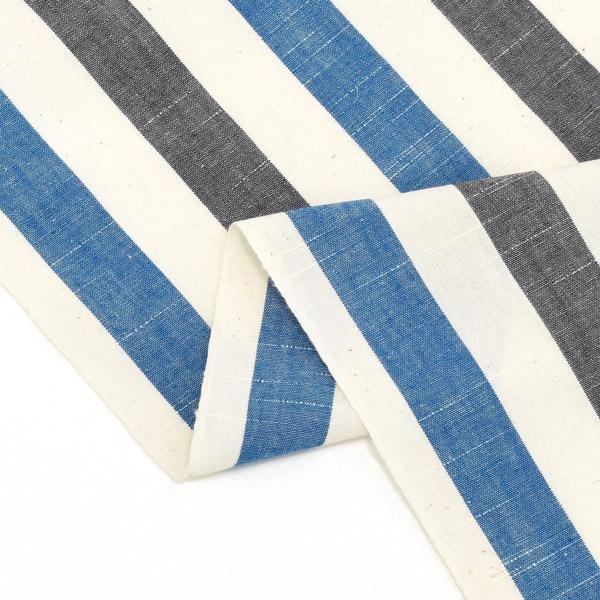 伊勢木綿 洗える着物 単品 「縦縞　白地、青×灰色（漣）」 お仕立て上がり 木綿きもの 日本製 三重県 伝統工芸品 単衣 綿 カジュアル ストライプ 小紋 レディース キモノ kimono 【メール便不可】