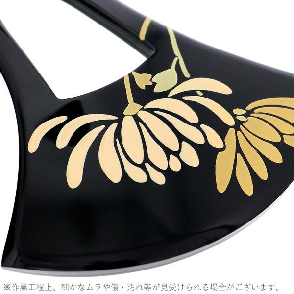 銀杏型 かんざし「黒色　菊」簪 和装 着物髪飾り 和服 留袖 訪問着 色無地 結婚式 フォーマル 礼装 和装髪飾り【メール便不可】