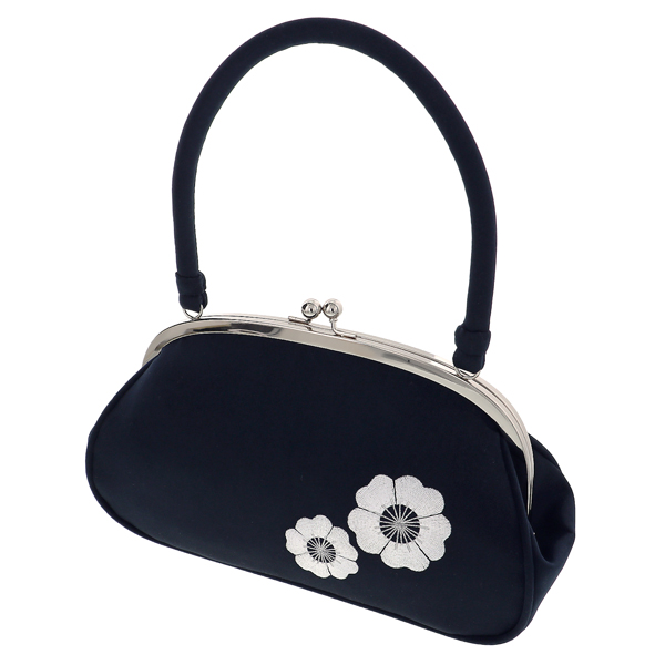振袖 バッグ 成人式 レディース 振袖用バッグ 「菊刺繍　ダークネイビー」 振袖バッグ 刺繍バッグ 【メール便不可】